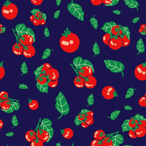 Padrão Repetição Vetor Tomate Cereja — Vetor de Stock
