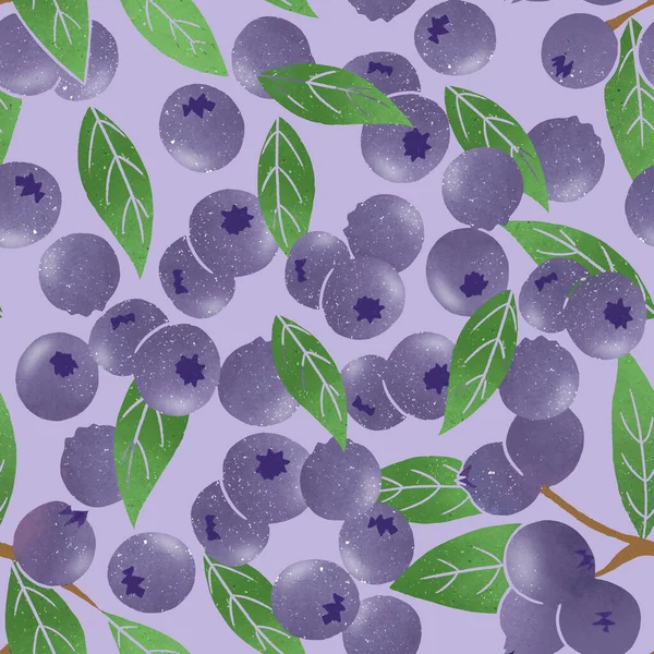 Arándano Fruta Inconsútil Patrón Diseño Ilustración Fondo — Foto de Stock