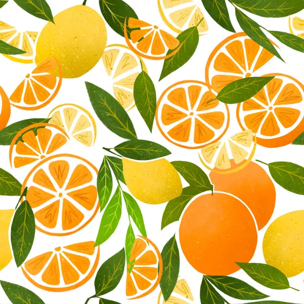 Orange and lemon citrus repeat pattern