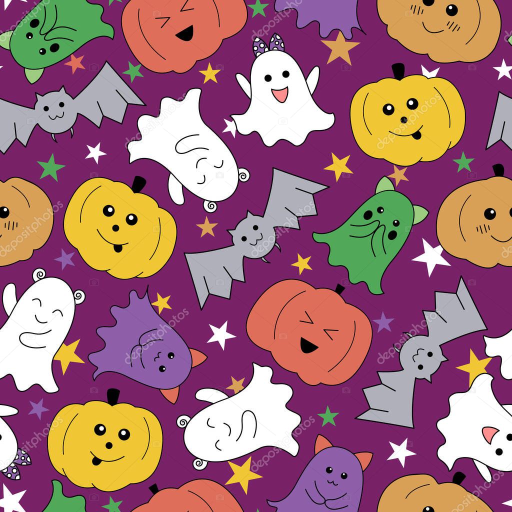 Cute Halloween Seamless vector pattern design