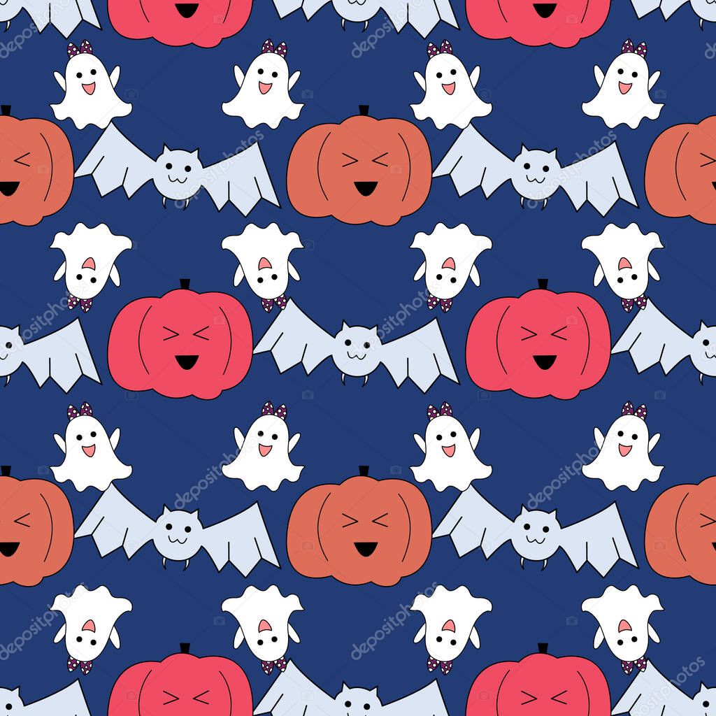 Cute Halloween holiday seamless pattern