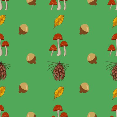 Sonbahar mevsimi vektörsüz desen çizimi