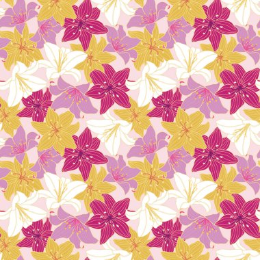 Pembede zambak desensiz desen tasarımı