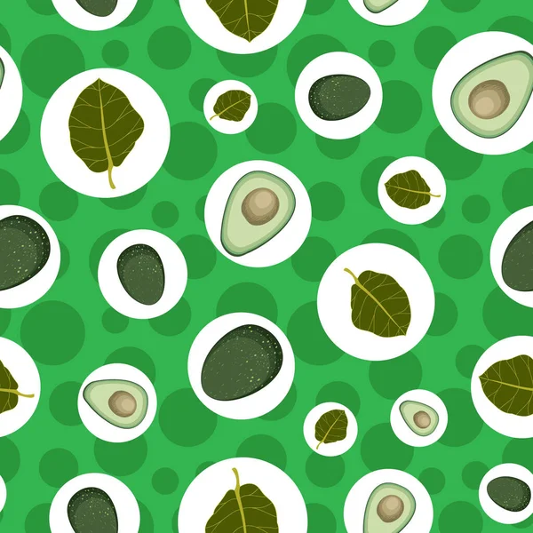 Avocado Nahtlose Mustervektorillustration — Stockvektor