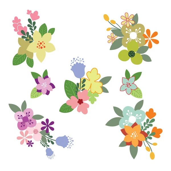 Vintage çiçek illüstrasyon - ayarla