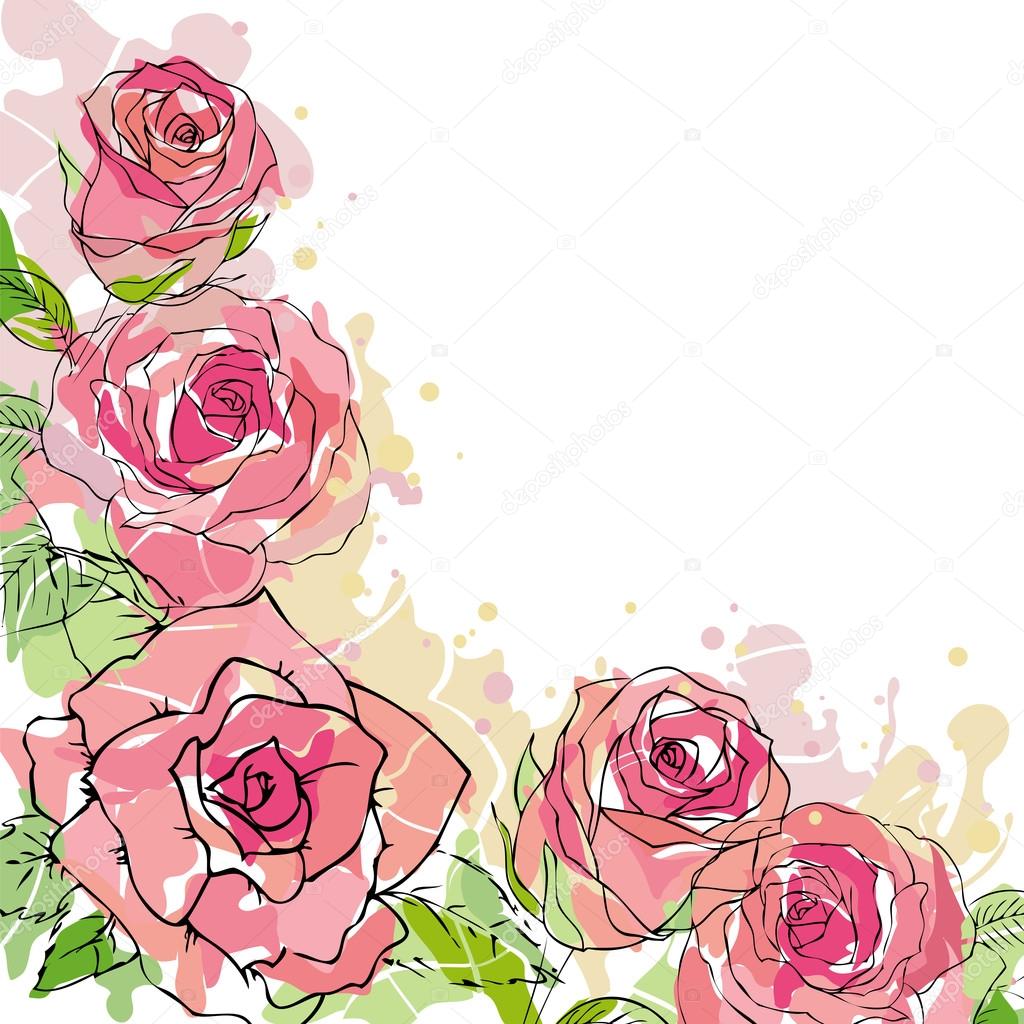Roses illustration background