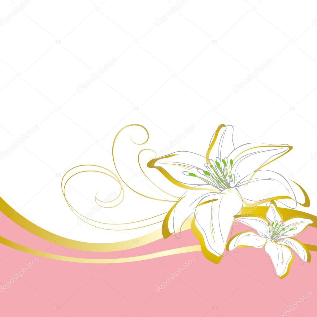 Lily flowers wave background