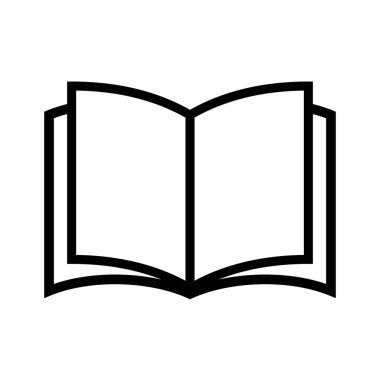 Kitap ikonu. Basit bir kitap sembolü. Vektör illüstrasyonu