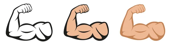 Bicepsz Izom Ikon Vektorillusztráció — Stock Vector