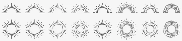 Ilustrace Sunburst Line Východ Slunce Vektorová Ilustrace — Stockový vektor