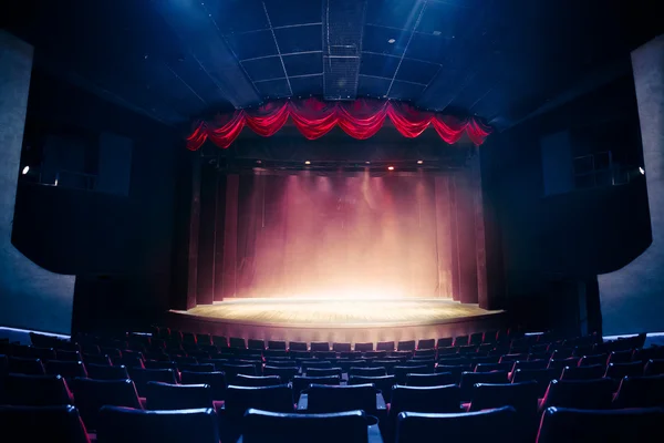 Theater curtain with dramatic lighting — Stock Photo, Image