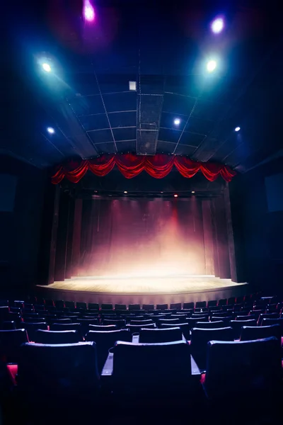 Theater curtain with dramatic lighting — Stock Photo, Image