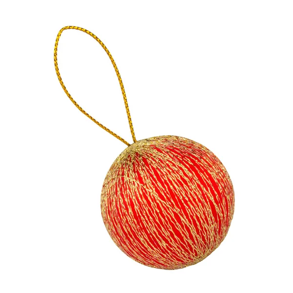Beyaz arka planda izole edilmiş Noel yuvarlak topu.