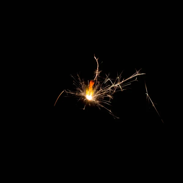 Cracker Fire Black Background Dark — Stock Photo, Image