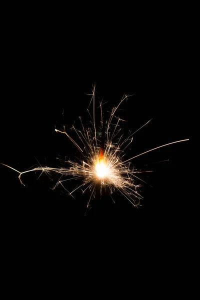 Cracker Fire Black Background Dark — Stock Photo, Image