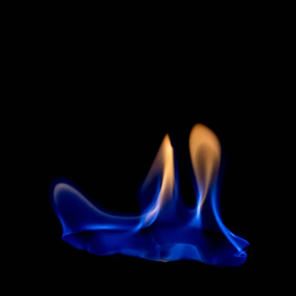 Огонь Синий Горячий Черном Фоне — стоковое фото