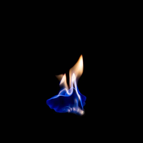 Φωτιά Μπλε Ζεστό Μαύρο Φόντο — Φωτογραφία Αρχείου