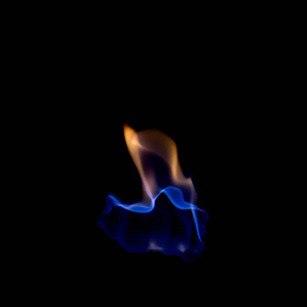 Fuego Azul Caliente Sobre Fondo Negro —  Fotos de Stock