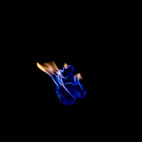 Tűz Kék Forró Fekete Háttér — Stock Fotó