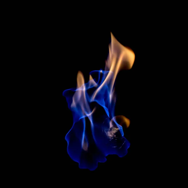 Вогонь Синій Гарячий Чорному Фоні — стокове фото