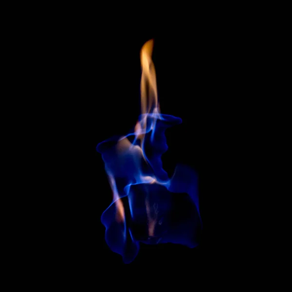 Feuer Blau Heiß Auf Schwarzem Hintergrund — Stockfoto