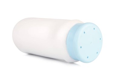 Pudra bakımı beyaz arkaplanda izole edildi.