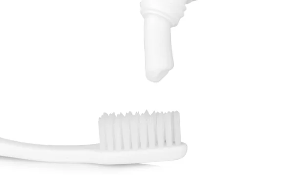 Toothpaste Toothbrush Isolated White Background — Stock Photo, Image