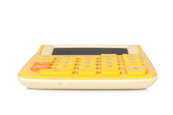 Калькулятор Старый Дефектный Грязный Изолирован Белом Фоне — стоковое фото