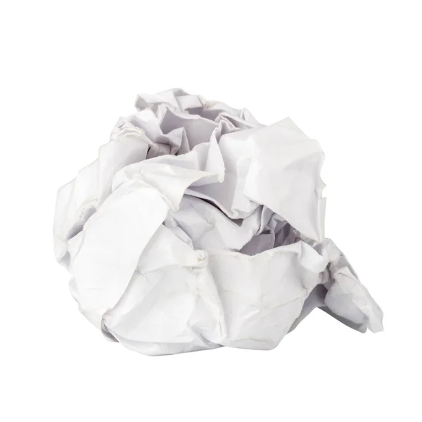 Papierkugel Isoliert Auf Weißem Hintergrund — Stockfoto