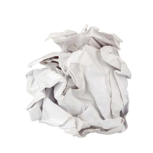 Papírová Koule Izolované Bílém Pozadí — Stock fotografie