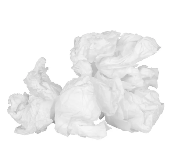 Tkáňový Papír Koule Izolované Bílém Pozadí — Stock fotografie