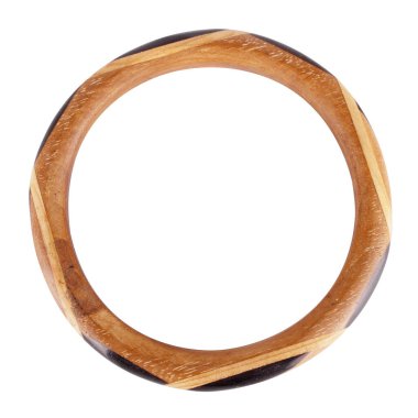 Bangle ahşap beyaz arka planda izole.