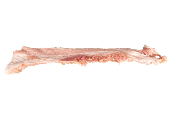 Bacon Pilha Fresco Isolado Fundo Branco — Fotografia de Stock