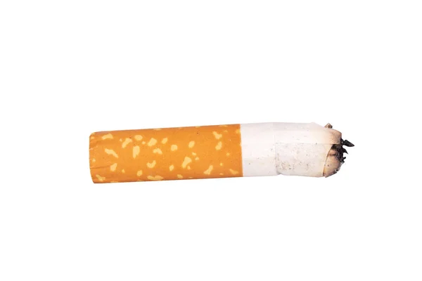 Nedopalky Cigaret Izolovaných Bílém Pozadí — Stock fotografie