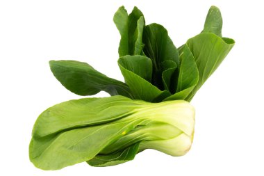 Taze Tayvan bok choy beyaz arkaplanda izole.