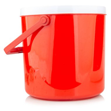 buz kovası plastik renk kırmızı üst görünüm.