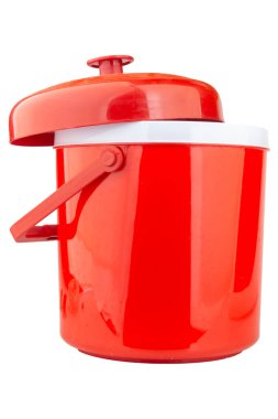 buz kovası plastik renk kırmızı üst görünüm.