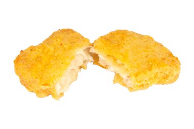 Chicken nuggets fry isolated on white background.