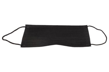 yüz maskesi rengi beyaz arkaplanda izole edilmiş siyah.