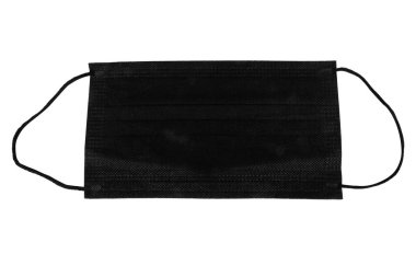 yüz maskesi rengi beyaz arkaplanda izole edilmiş siyah.