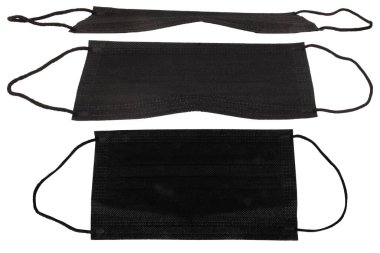 yüz maskesi rengi beyaz arkaplanda izole edilmiş siyah.