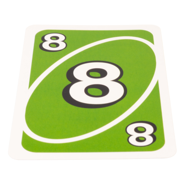 Kart oyunu rengi yeşil sekiz beyaz arkaplanda izole.