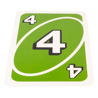 Kart oyunu rengi yeşil dört beyaz arkaplan üzerinde izole.