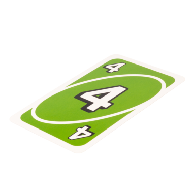 Kart oyunu rengi yeşil dört beyaz arkaplan üzerinde izole.