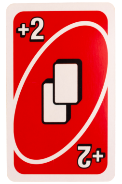 Kağıt oynayan çocuk artı beyaz arkaplanda kırmızı iki renk izole edilmiş.