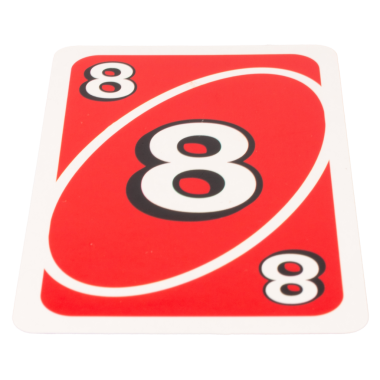 Kağıt oynayan çocuk beyaz arka planda sekiz renk kırmızı izole.