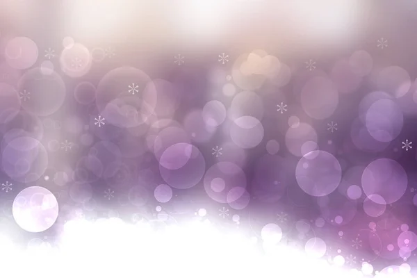 圣诞卡模板 节庆的自然浅粉白色乳白色的冬季圣诞景观背景质感与爆竹点燃的雪花和星星 漂亮的卡片设计 — 图库照片