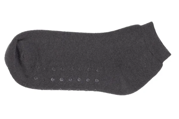 Socken Isoliert Nahaufnahme Einer Schwarzen Warmen Wollsocken Für Den Kalten — Stockfoto