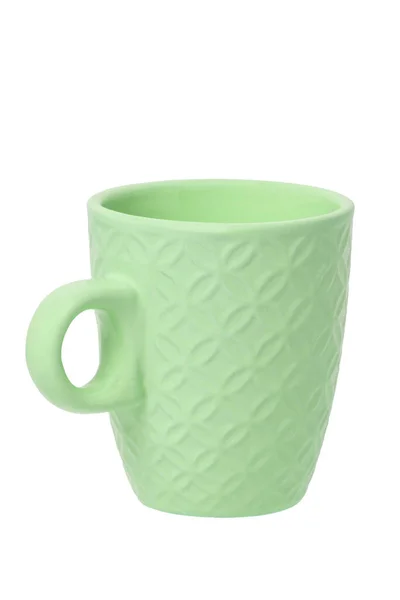 Bir Fincan Kahve Yeşil Seramik Bardağa Beyaz Arka Planda Izole — Stok fotoğraf