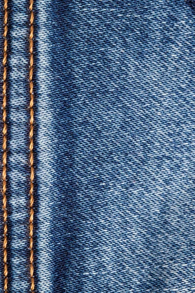 Jeansowa Faktura Tła Close Szczegóły Puste Niebieskie Dżinsy Powierzchni Podwójnym — Zdjęcie stockowe